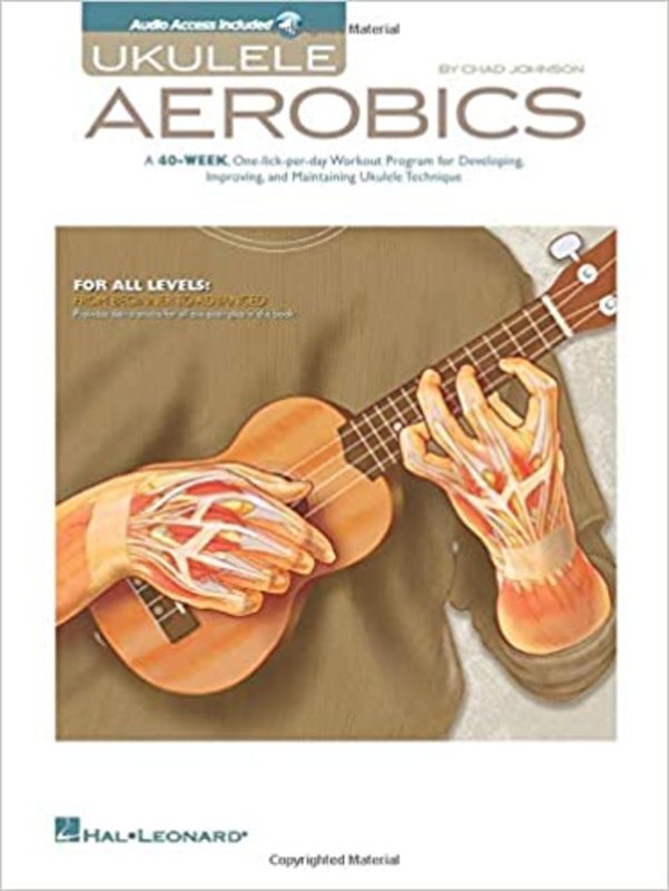 Book cover for "Ukulele Aerobics" by Chad Johnson