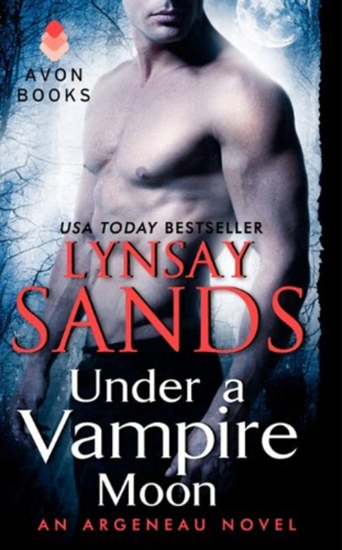 Book cover for "Under a Vampire Moon" by Lynsay Sands