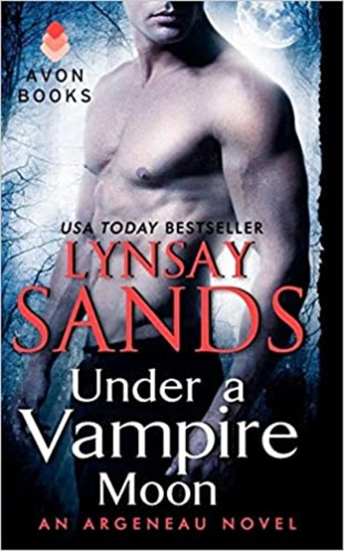 Book cover for "Under a Vampire Moon" by Lynsay Sands