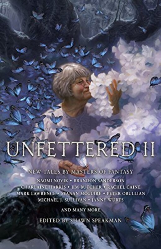 Book cover for "Unfettered II: New Tales By Masters of Fantasy" by Mark Lawrence