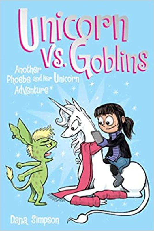 Book cover for "Unicorn vs. Goblins" by Dana Simpson