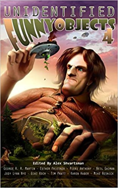 Book cover for "Unidentified Funny Objects 4" by Kevin J Anderson