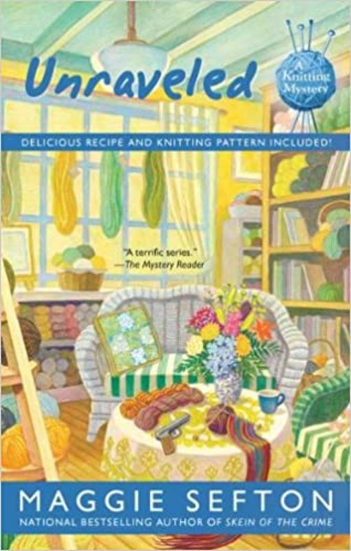 Book cover for "Unraveled" by Maggie Sefton