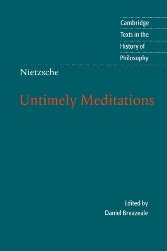 Book cover for "Untimely Meditations" by Freidrich Nietzsche