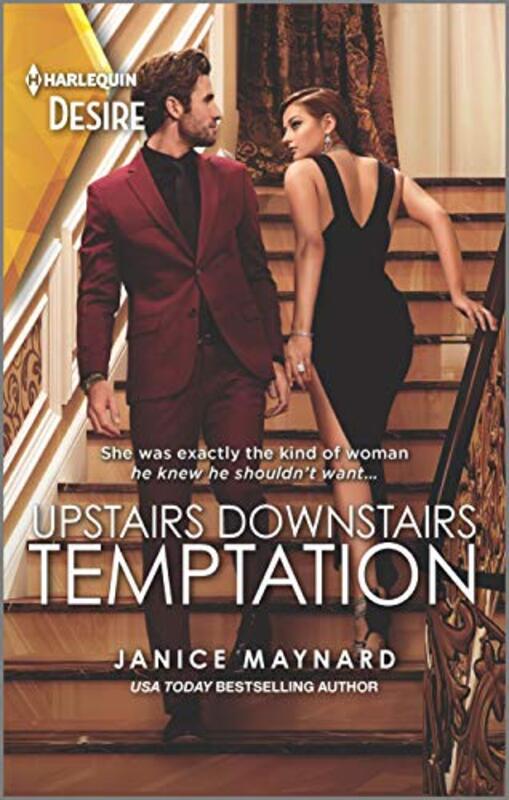 Book cover for "Upstairs Downstairs Temptation" by Janice Maynard
