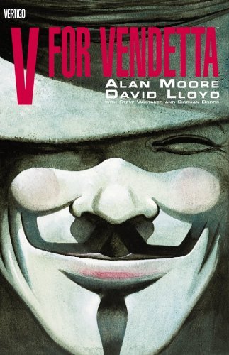 Book cover for "V for Vendetta" by Alan Moore