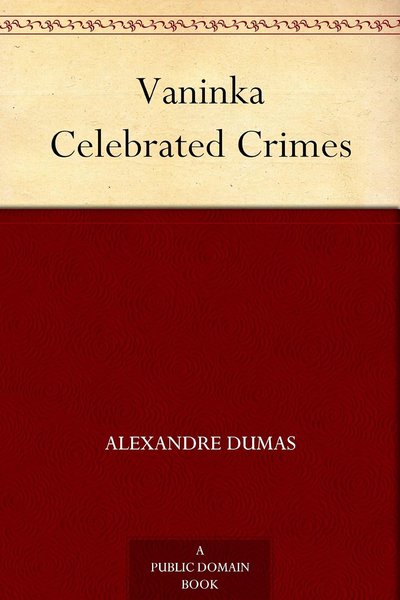 Book cover for "Vaninka" by Alexandre Dumas