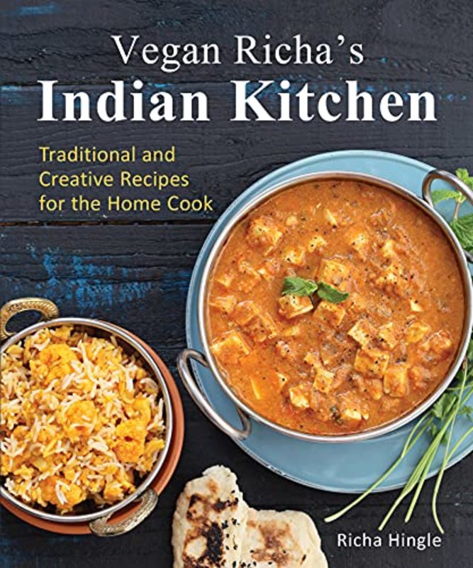 Book cover for "Vegan Richa's Indian Kitchen" by Richa Hingle