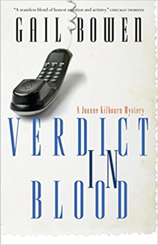 Book cover for "Verdict in Blood" by Gail Bowen