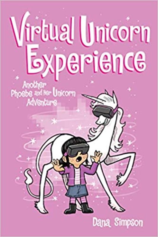 Book cover for "Virtual Unicorn Experience" by Dana Simpson
