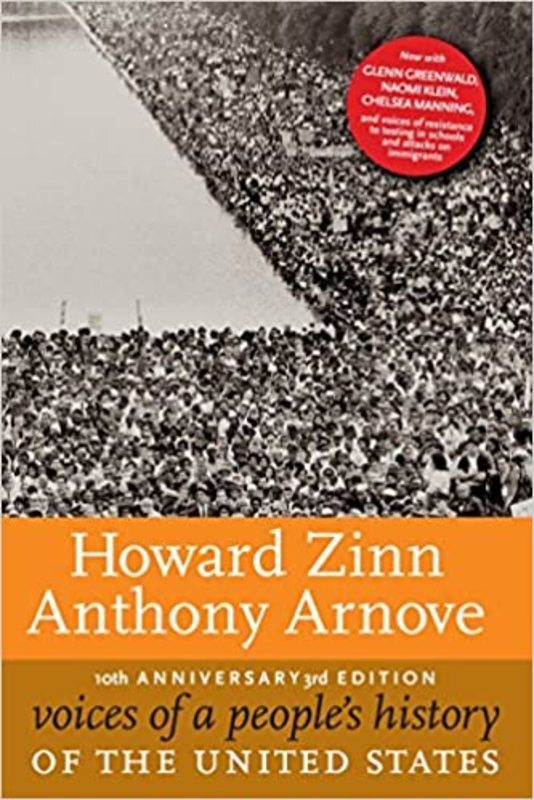 Book cover for "Voices of a People's History of the United States" by Howard Zinn