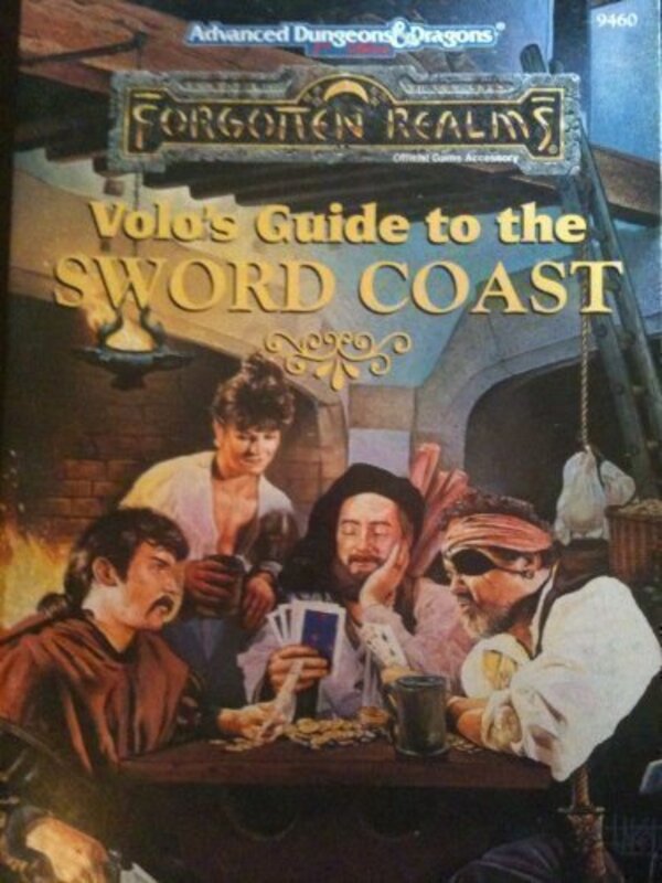 Book cover for "Volo's Guide to the Sword Coast" by Ed Greenwood