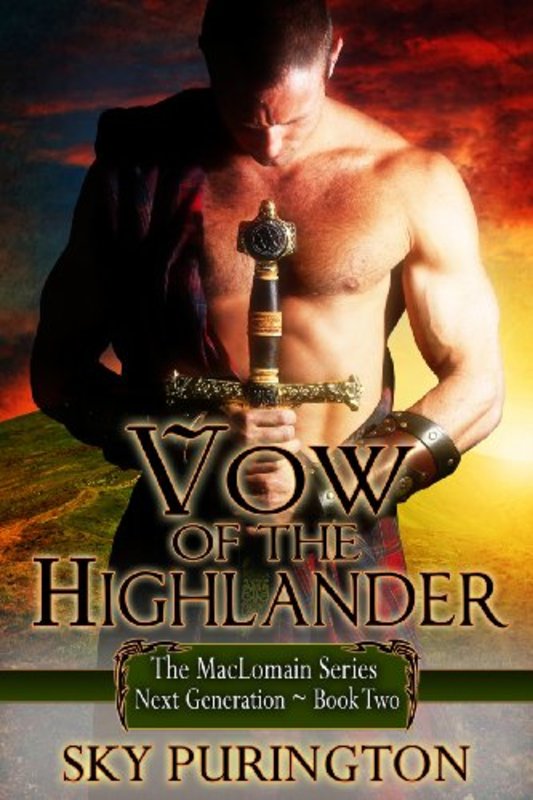 Book cover for "Vow of the Highlander" by Sky Purington