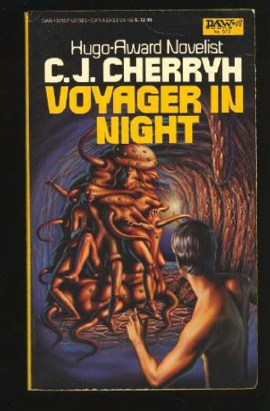 Book cover for "Voyager in Night" by CJ Cherryh