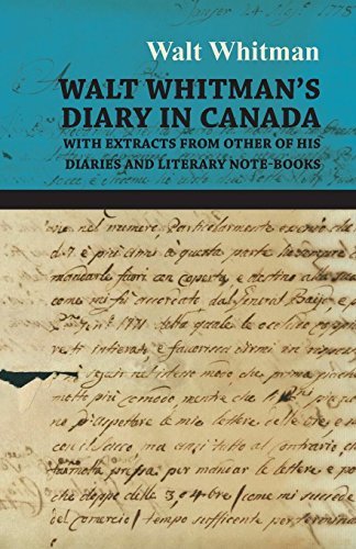 Book cover for "Walt Whitman's Diary in Canada" by Walt Whitman