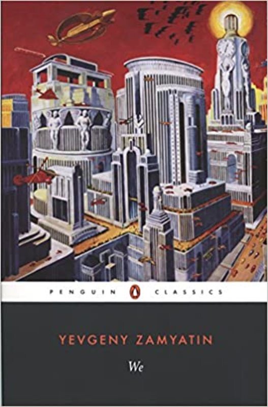 Book cover for "We" by Yevgeny Zamyatin