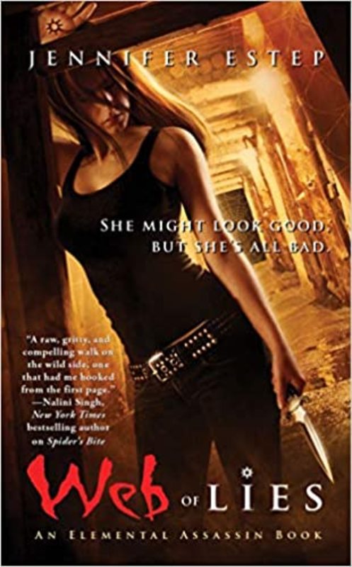Book cover for "Web of Lies" by Jennifer Estep