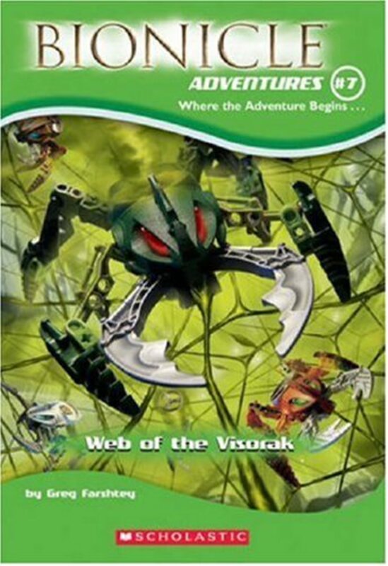 Book cover for "Web of the Visorak" by Greg Farshtey