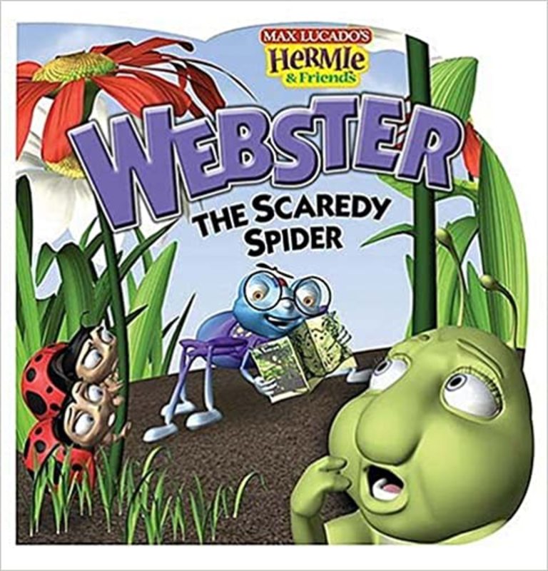 Book cover for "Webster, the Scaredy Spider" by Max Lucado