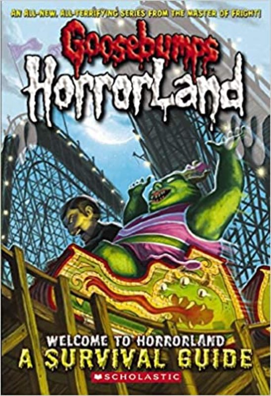 Book cover for "Welcome to HorrorLand: A Survivor Guide" by R.L. Stine