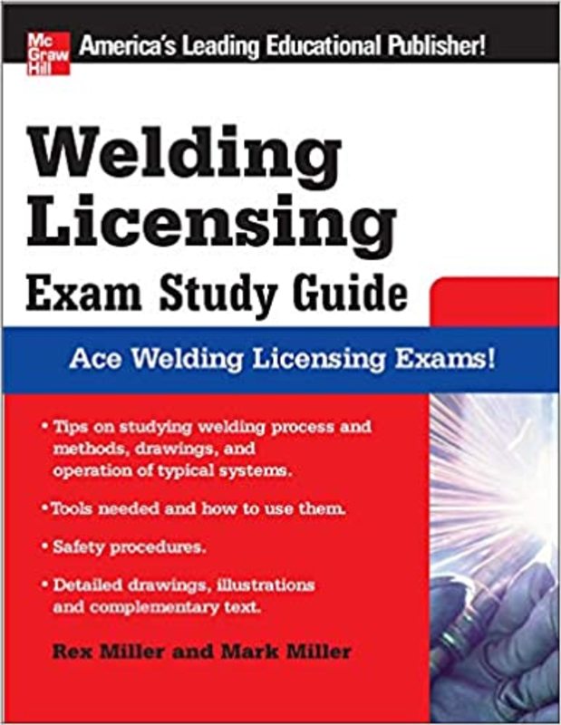 Book cover for "Welding Licensing Exam Study Guide" by Rex Miller