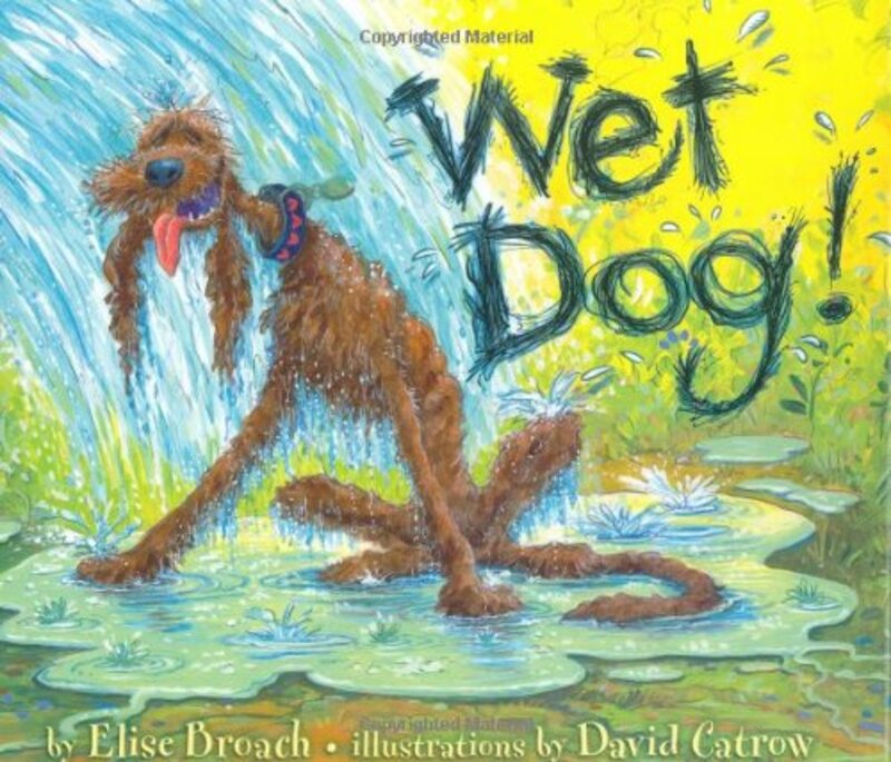 Book cover for "Wet Dog!" by Elise Broach