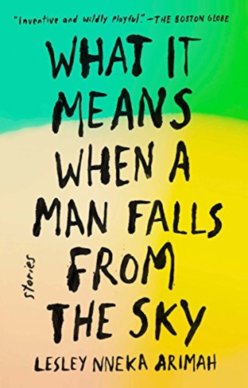 Book cover for "What It Means When a Man Falls from the Sky" by Lesley Nneka Arimah