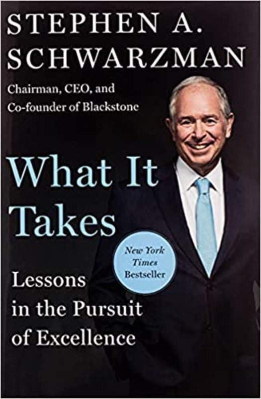 Book cover for "What It Takes" by Stephen A. Schwarzman