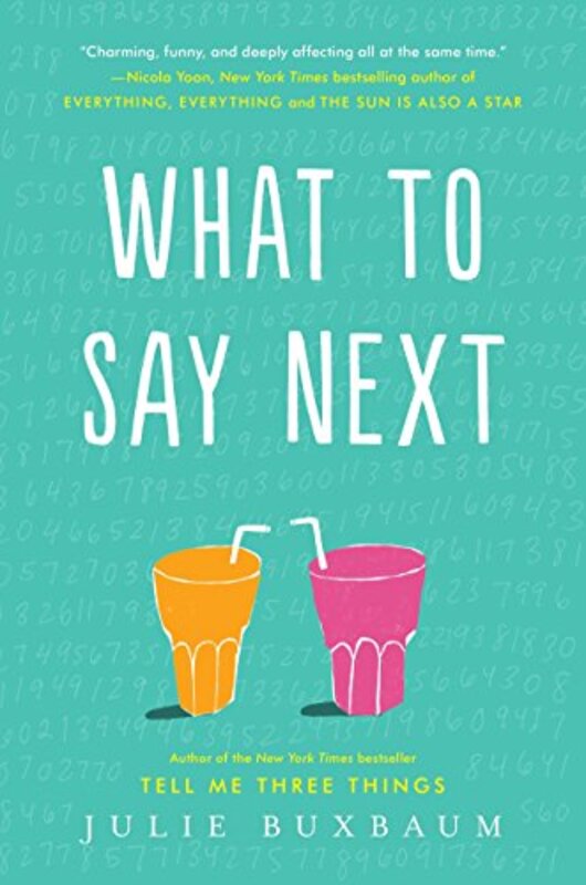 Book cover for "What to Say Next" by Julie Buxbaum