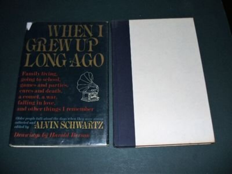 Book cover for "When I Grew Up Long Ago" by Alvin Schwartz