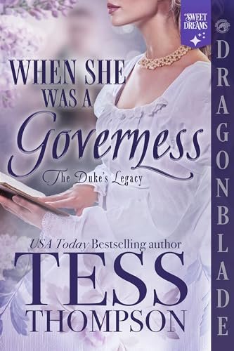 Book cover for "When She Was a Governess" by Tess Thompson