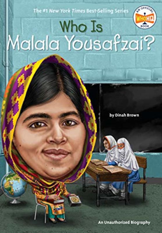 Book cover for "Who Is Malala Yousafzai?" by Who HQ