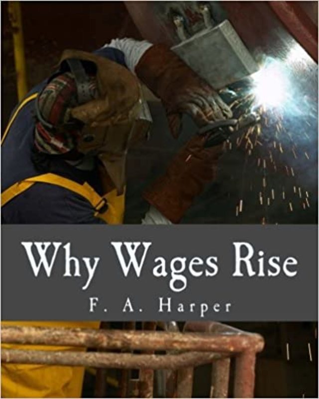 Book cover for "Why Wages Rise" by F. A. Harper