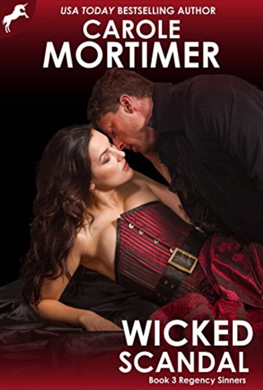 Book cover for "Wicked Scandal" by Carole Mortimer