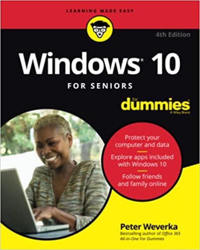 Book cover for "Windows 10 For Seniors For Dummies" by Peter Weverka