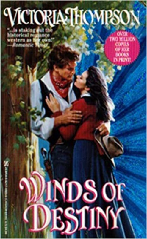 Book cover for "Winds of Destiny" by Victoria Thompson