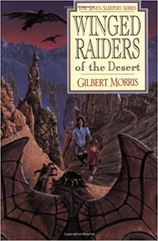 Book cover for "Winged Raiders of the Desert" by Gilbert Morris
