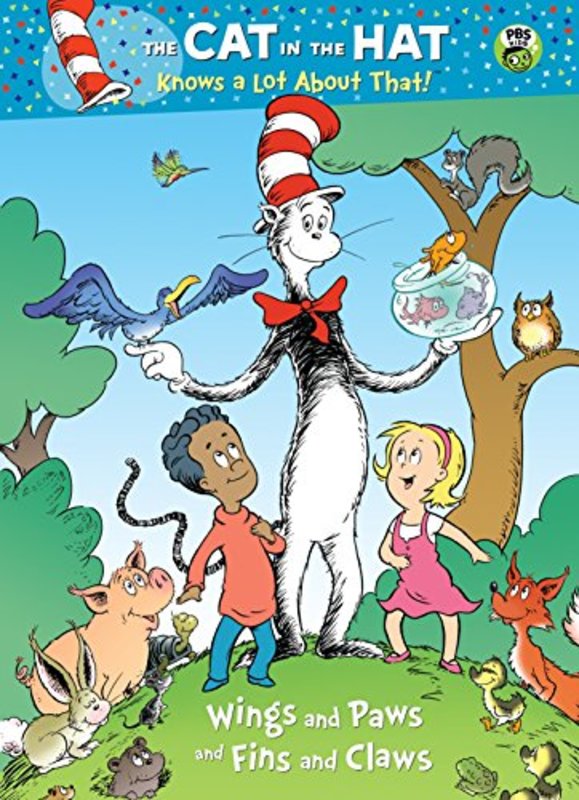 Book cover for "Wings and Paws and Fins and Claws" by Tish Rabe