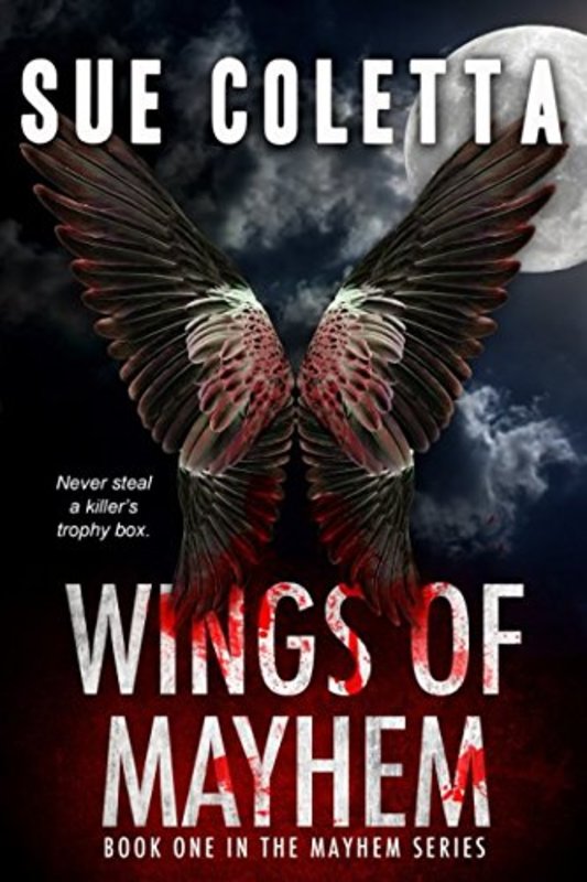 Book cover for "Wings of Mayhem" by Sue Coletta