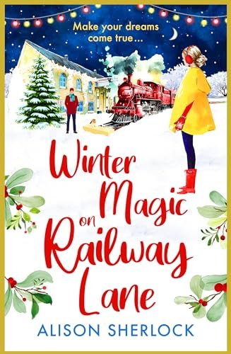 Book cover for "Winter Magic on Railway Lane" by Alison Sherlock
