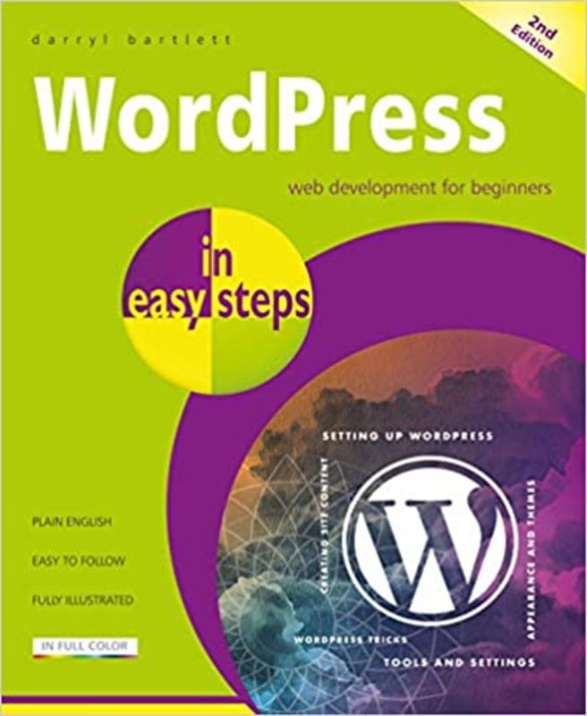Book cover for "WordPress in Easy Steps" by Darryl Bartlett