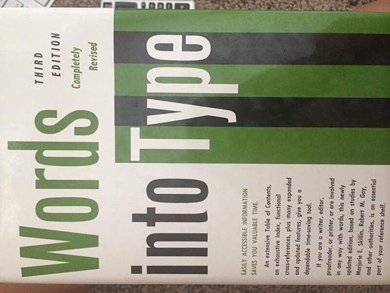 Book cover for "Words into Type" by Marjorie E. Skillin