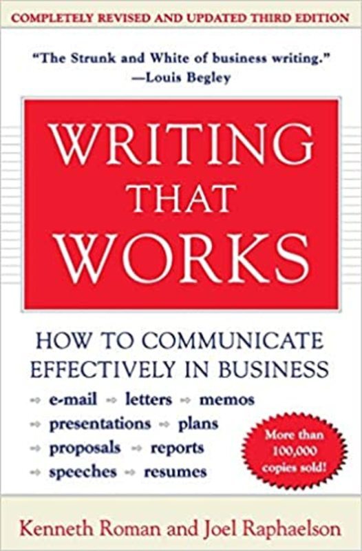 Book cover for "Writing That Works" by Kenneth Roman