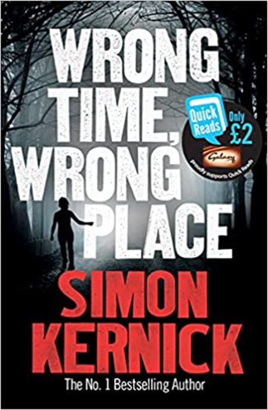 Book cover for "Wrong Time, Wrong Place" by Simon Kernick