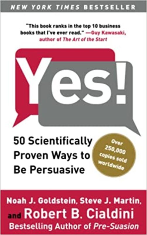 Book cover for "Yes!" by Robert Cialdini