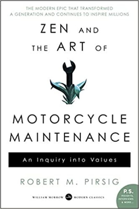 Book cover for "Zen and the Art of Motorcycle Maintenance" by Robert M. Pirsig