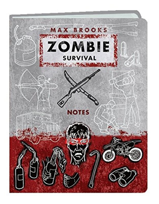 Book cover for "Zombie Survival Notes Mini Journal" by Max Brooks