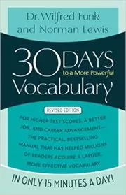 Book cover for "30 Days to a More Powerful Vocabulary" by Norman Lewis