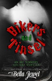 Book cover for "Bikers and Tinsel" by Bella Jewel