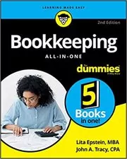 Book cover for "Bookkeeping All-in-One For Dummies" by Lita Epstein
